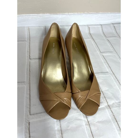 Nine West brown open toe pumps size 8 - Picture 1 of 11